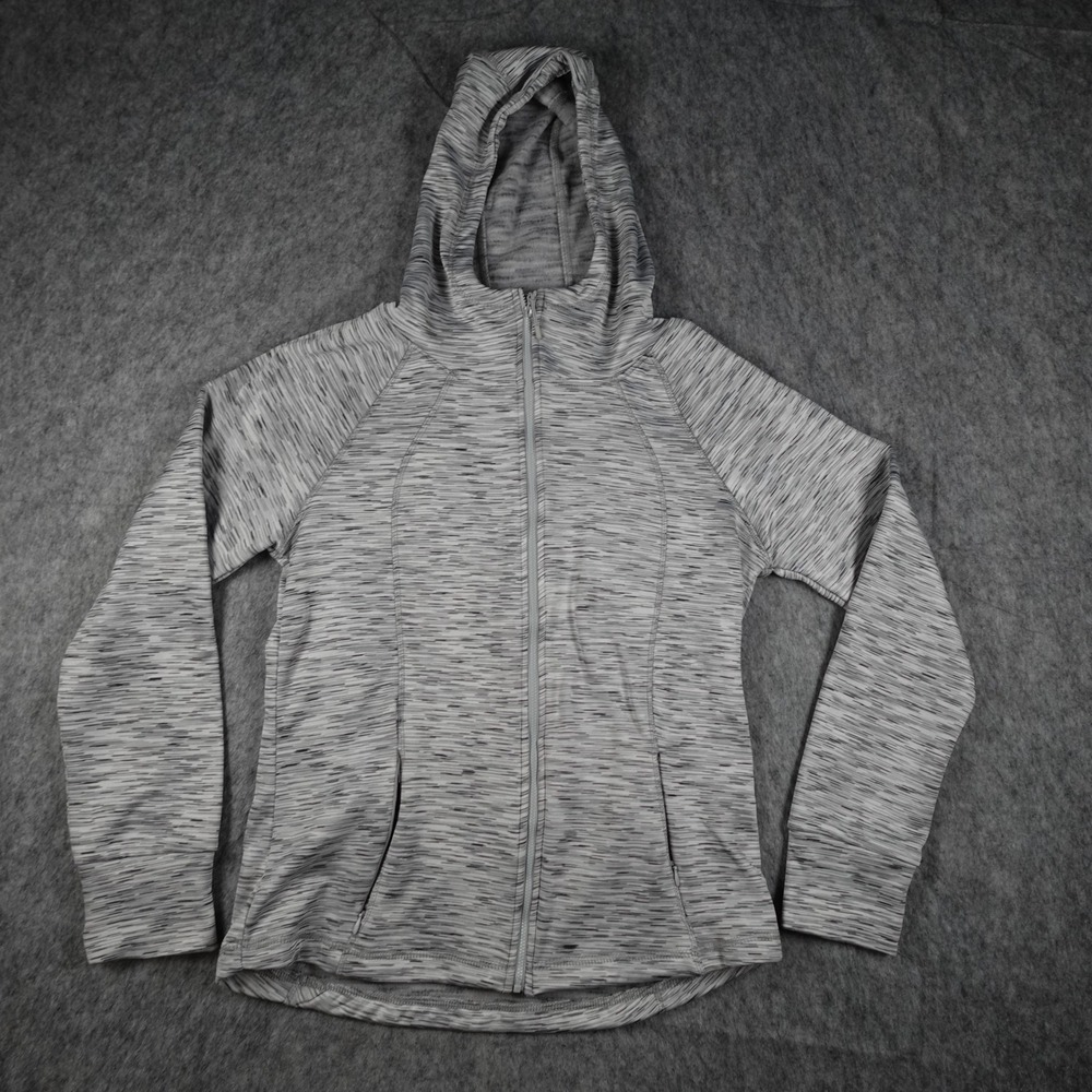 Spyder Hoodie Women Large Gray Space Dye Full Zip Activewear Sweatshirt - Picture 1 of 8